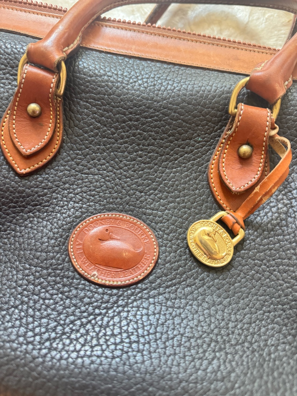 Vintage Dooney and Bourke Classic Brown Authentic Leather Women's Handbag